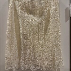 Elegant Cream Lace Skirt